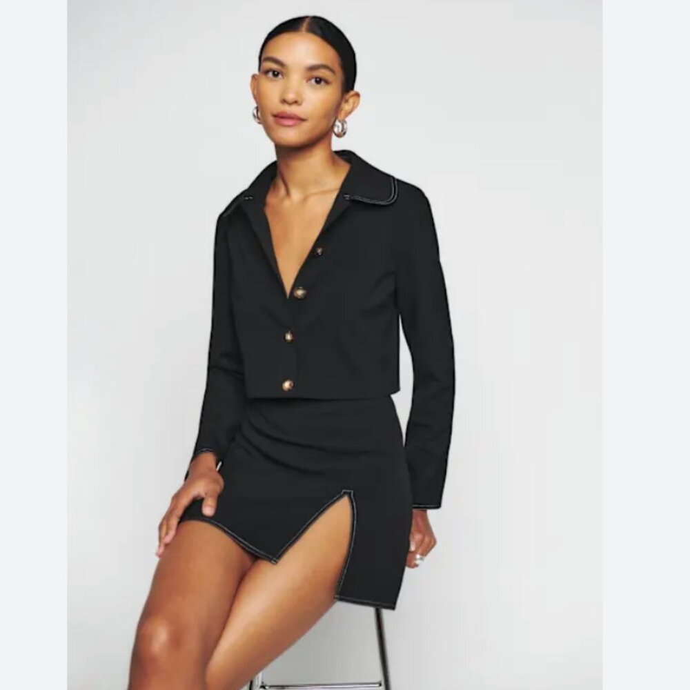 NWT Reformation | Wayne Black Skirt Set - Picture 3 of 12